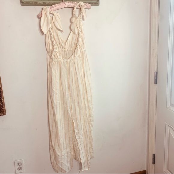 Mara Hoffman revolve Calypso cream khaki braided maxi dress V-neck xl nwt - Picture 10 of 12